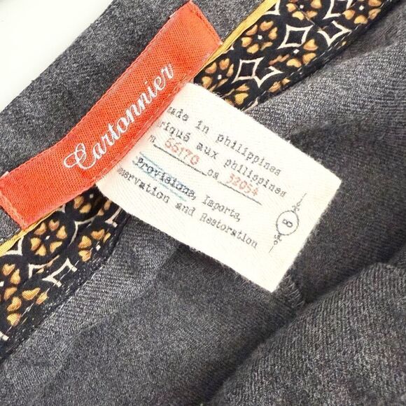 Anthropologie Cartonnier Gray Flannel Ankle Trousers - Women’s US 8 - Picture 9 of 11